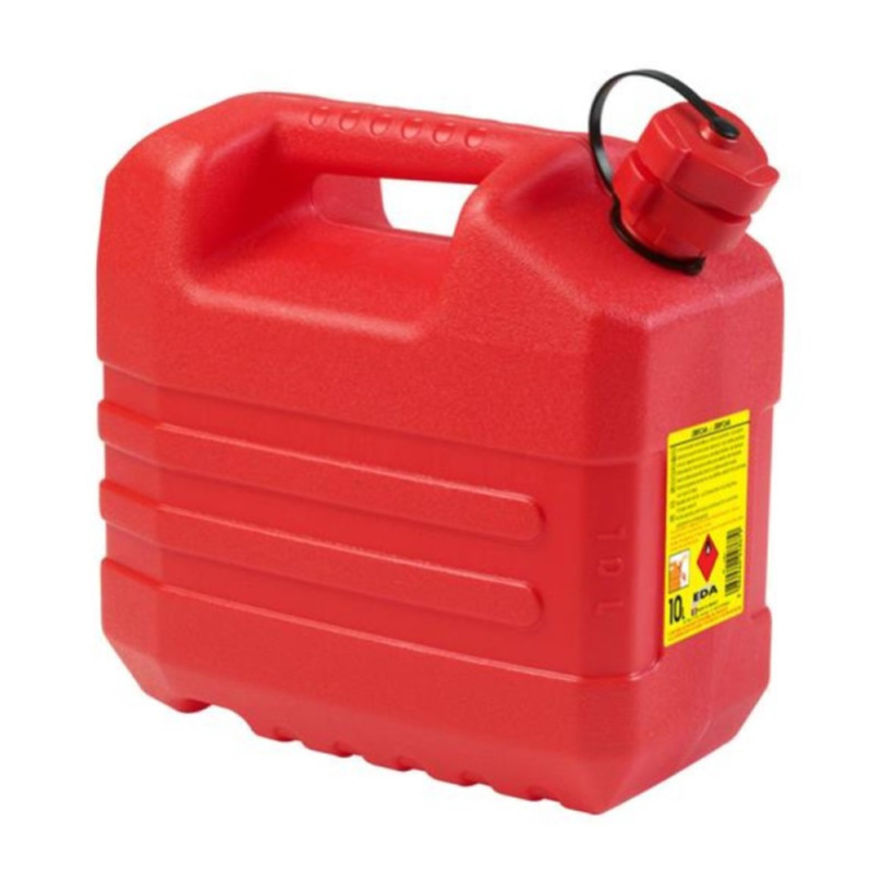 EDA Jerrycan - kunststof - rood - voor brandstof - 10L - Top Merken Winkel